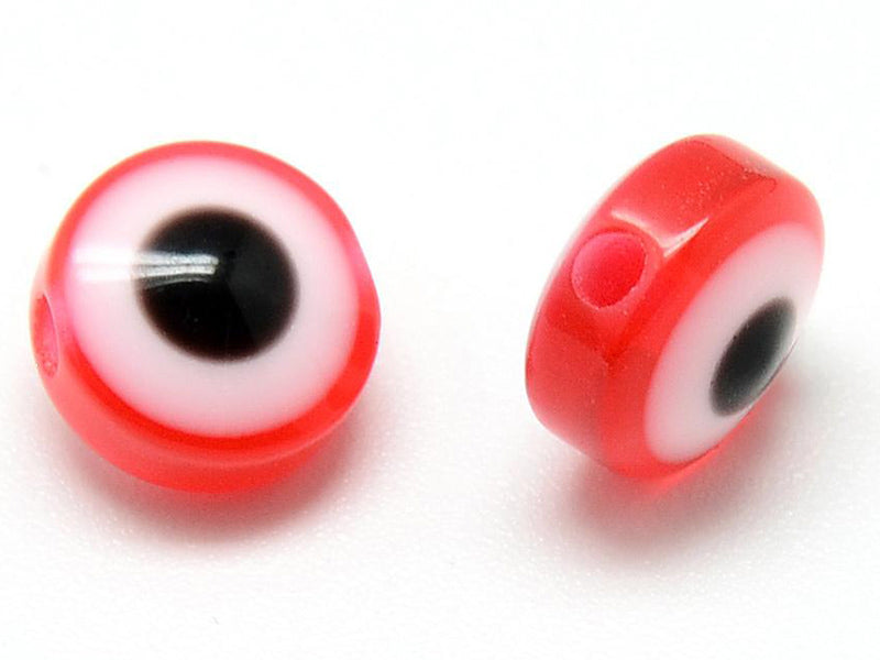 achat 50 perles en plastiques - œil porte bonheur - multicolore - 8mm