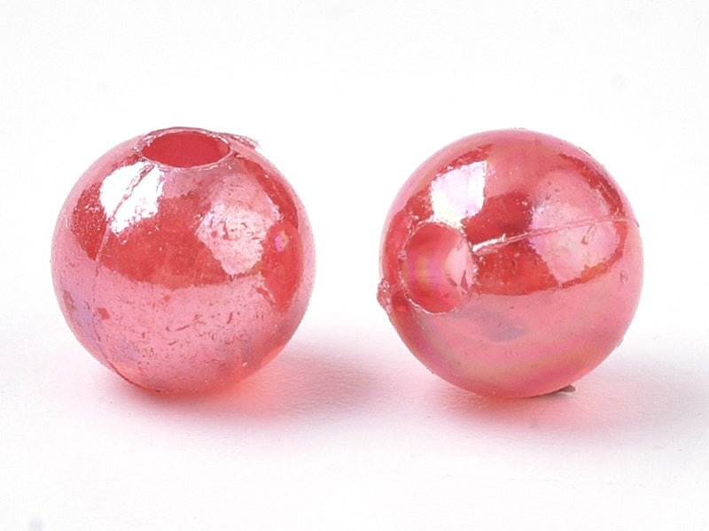 achat 100 perles en plastique - rondes 6 mm - nacrées
