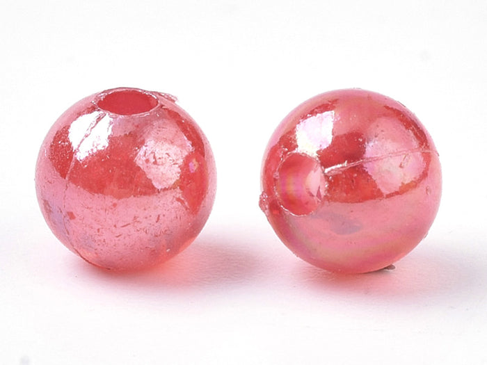 Achat 100 perles en plastique - rondes 6 mm - nacrées