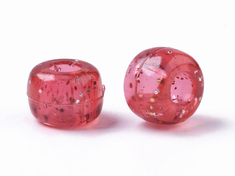 achat 100 perles en plastique basiques pour enfants - pony beads - multicolores à paillettes