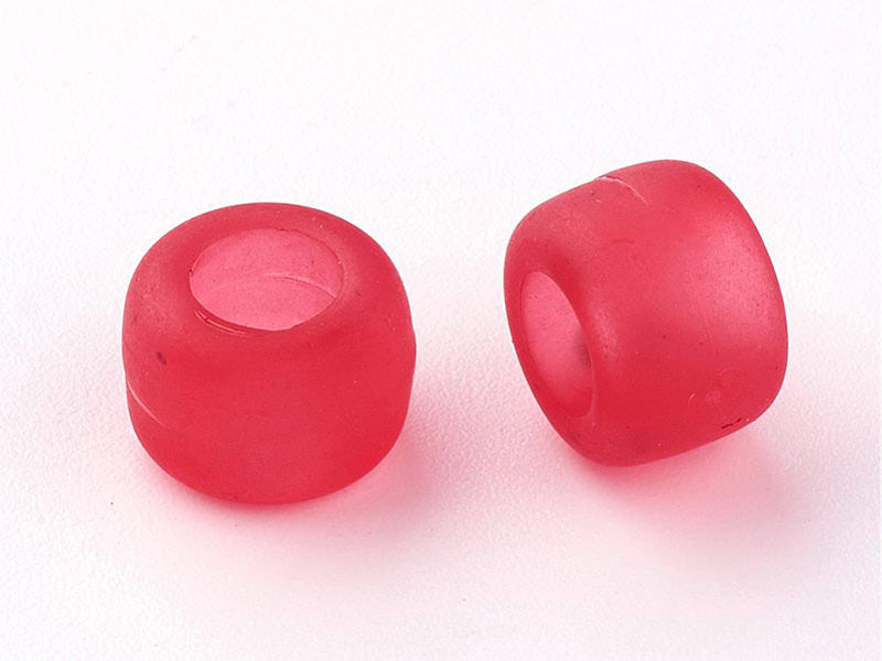 achat 100 perles en plastique basiques pour enfants - pony beads - effet givré transclucide