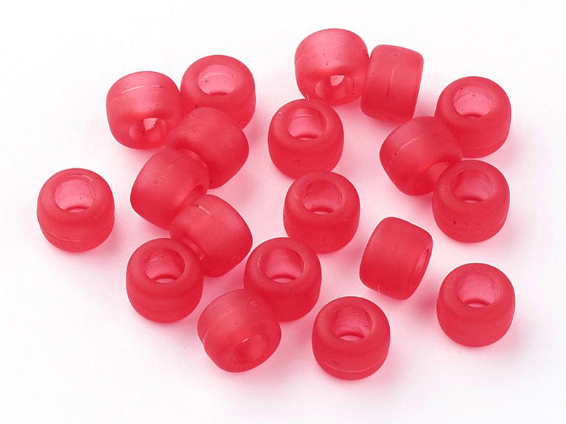 achat 100 perles en plastique basiques pour enfants - pony beads - effet givré transclucide