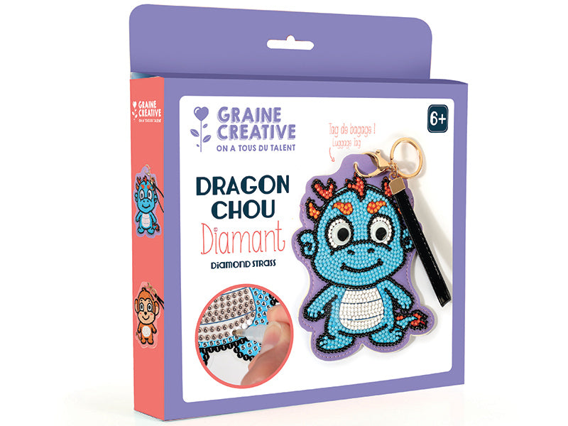 Achat Kit diamond mosaic - Etiquette bagage - Dragon
