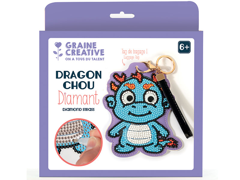 Achat Kit diamond mosaic - Etiquette bagage - Dragon