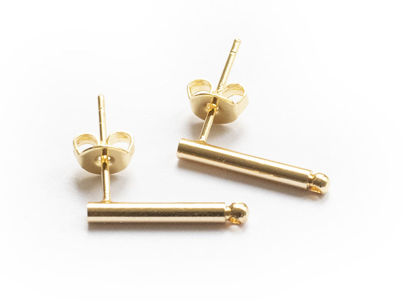 achat Paire de boucles d'oreilles - doré à l'or fin 18K - boucles longues 15 mm