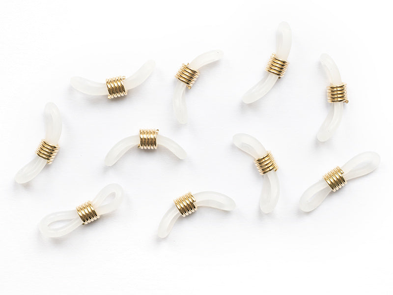 Ruwado Lot De 16 Extrémités De Chaîne De Lunettes En Silicone Réglables Et Antidérapantes - Connecteurs En Caoutchouc - Boucles De Support Pour Lunettes De Soleil De Sport - Transparent - Taille S