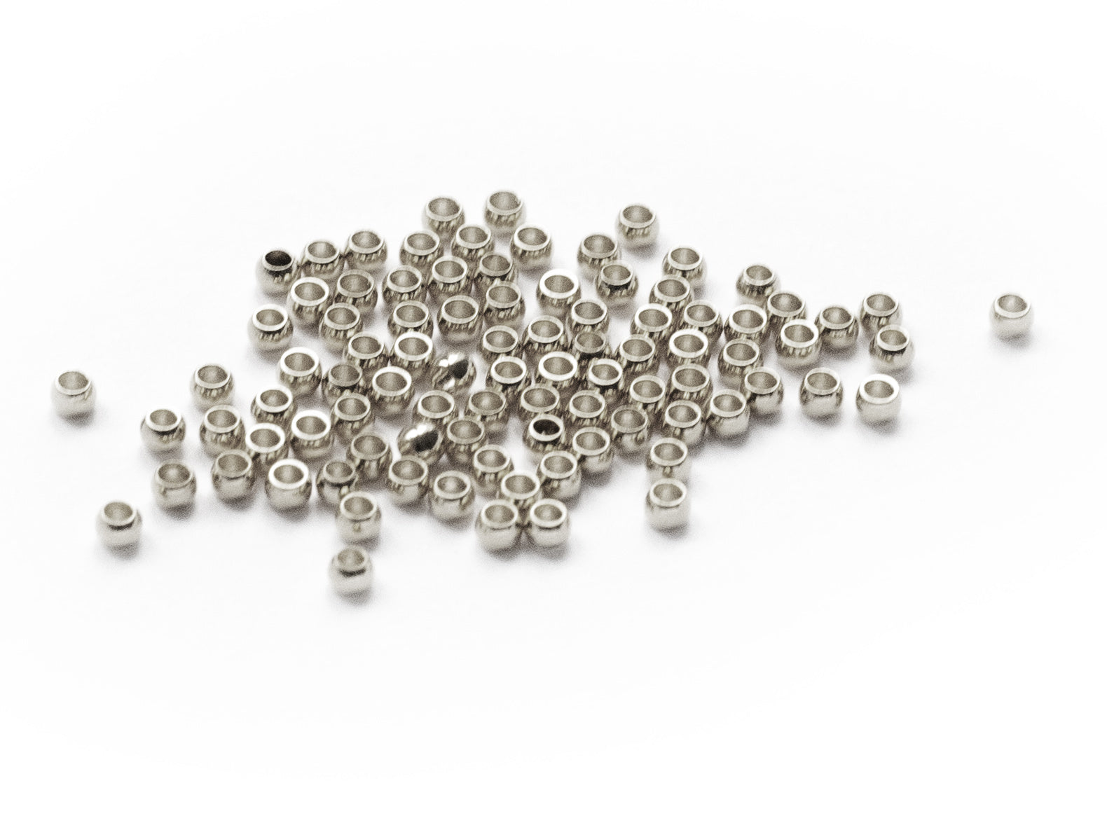 Achat 100 perles à écraser en acier inoxydable argenté - 2 mm