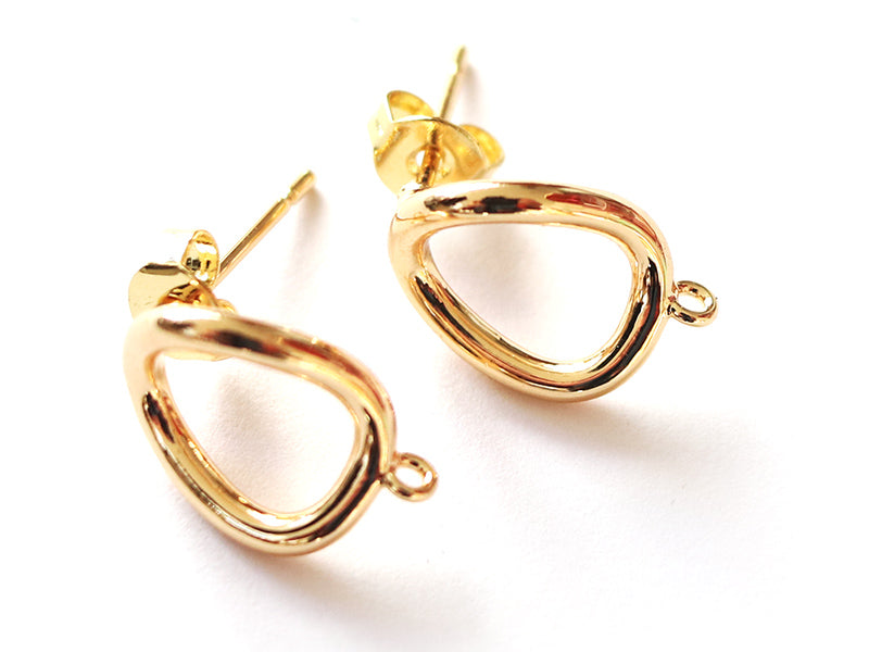 achat Paire de boulcles d'oreilles cercle - doré à l'or fin 18K - 13 mm