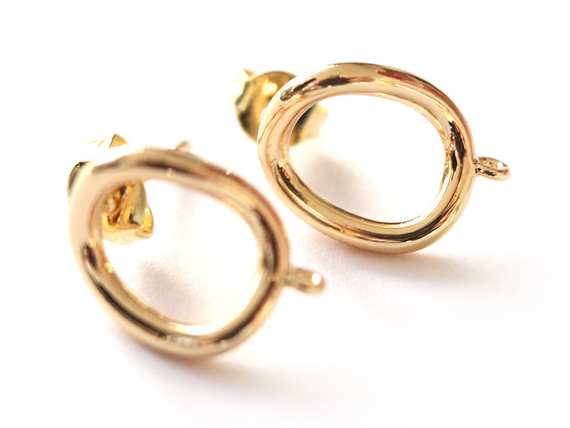 achat Paire de boulcles d'oreilles cercle - doré à l'or fin 18K - 13 mm