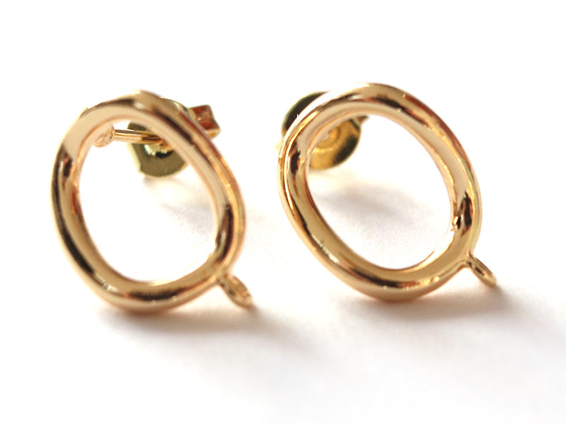 achat Paire de boulcles d'oreilles cercle - doré à l'or fin 18K - 13 mm