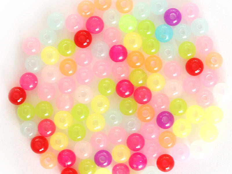 achat 100 perles en plastique rondes 6 mm - multicolores