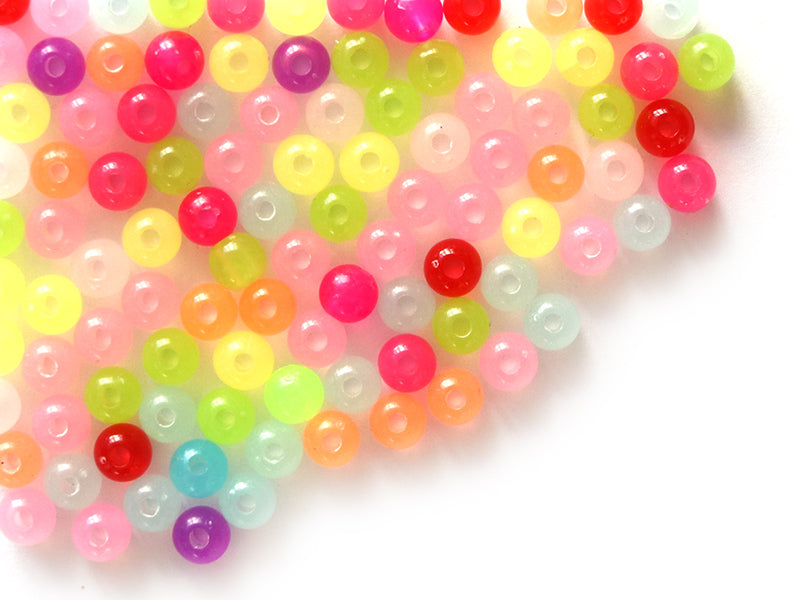 achat 100 perles en plastique rondes 6 mm - multicolores
