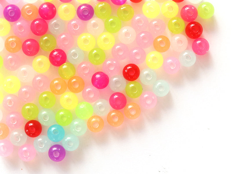 achat 100 perles en plastique rondes 6 mm - multicolores