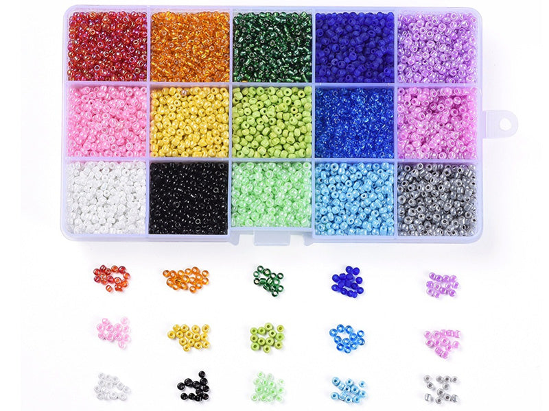 achat Boite de 15 couleurs de rocailles - 3mm