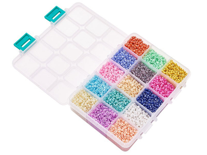 Achat Boite de 15 couleurs de rocailles - 3mm