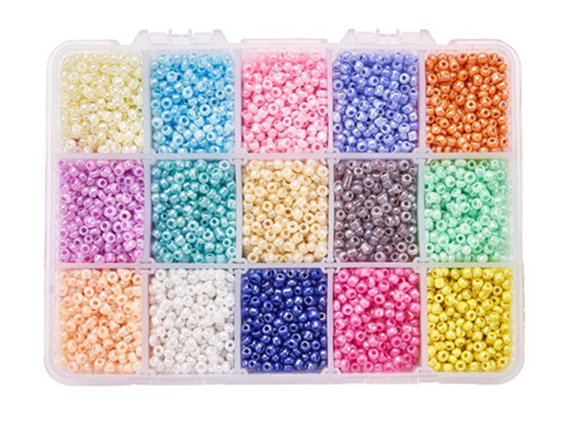 Achat Boite de 15 couleurs de rocailles - 3mm