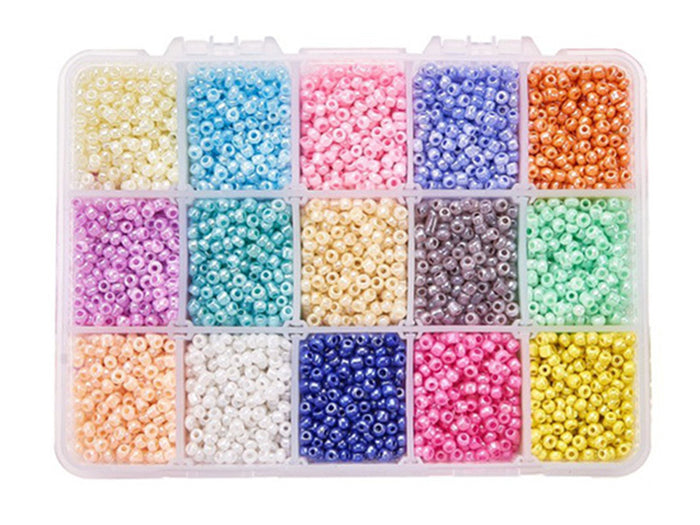 Achat Boite de 15 couleurs de rocailles - 3mm