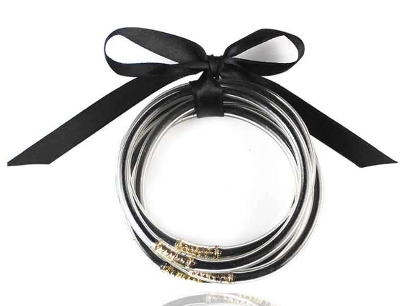 achat Bracelet jonc bouddhiste fantaisie - noir - paillettes fines