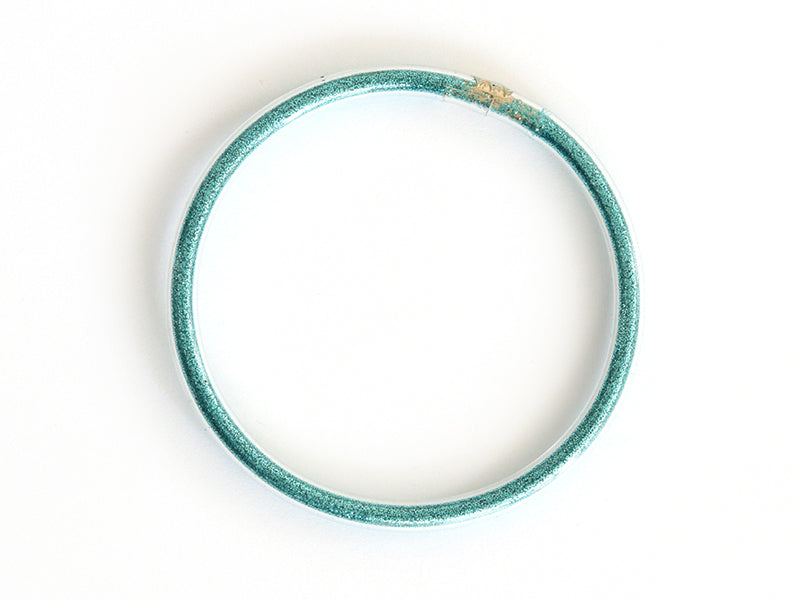 Achat Bracelet jonc bouddhiste fantaisie - bleu / vert emeraude - paillettes fines