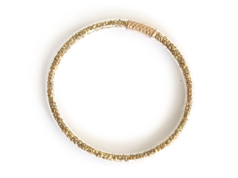 Achat Bracelet jonc bouddhiste fantaisie - doré - perles de rocailles