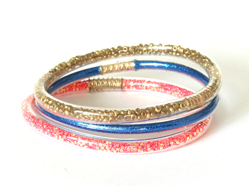achat Bracelet jonc bouddhiste fantaisie - doré - perles de rocailles