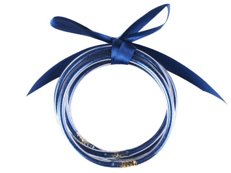 achat Bracelet jonc bouddhiste fantaisie - bleu outremer - paillettes fines