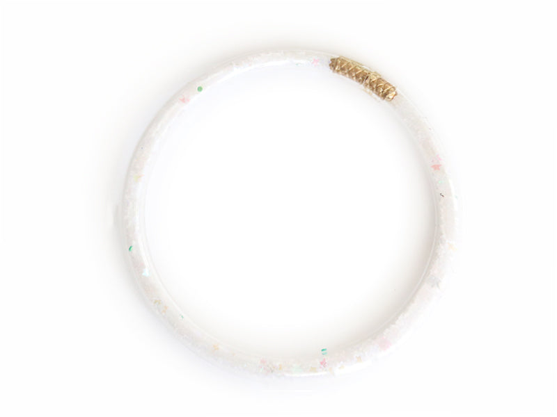 achat Bracelet jonc bouddhiste fantaisie - blanches - étoiles irisées