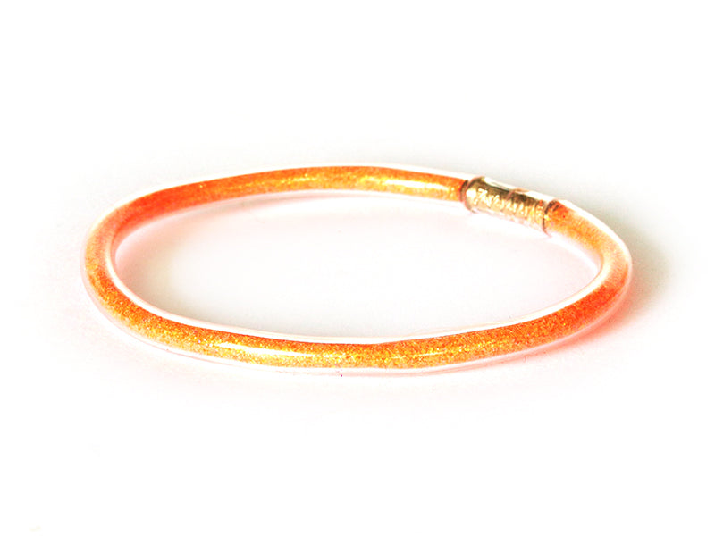 Achat Bracelet jonc bouddhiste fantaisie - orange fluo - paillettes fines
