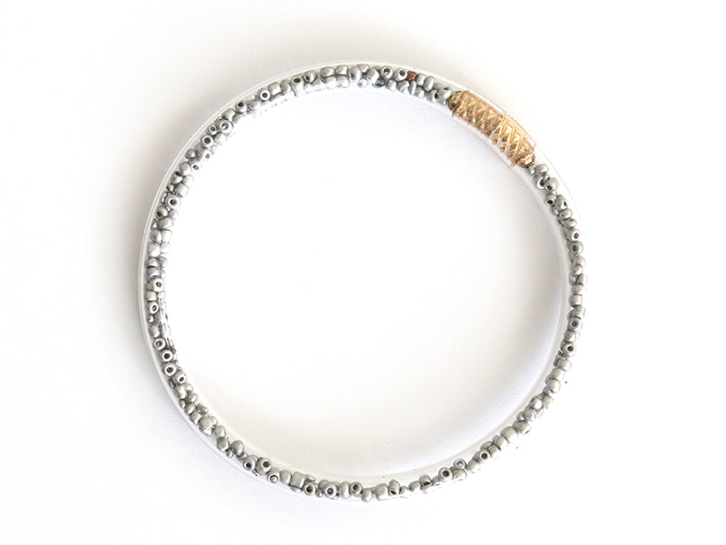 achat Bracelet jonc bouddhiste fantaisie - argenté - grosses paillettes