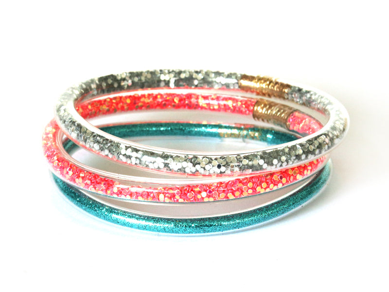 Achat Bracelet jonc bouddhiste fantaisie - argenté - grosses paillettes