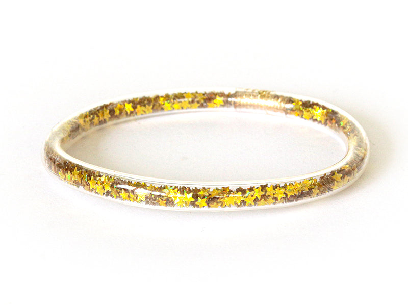 Achat Bracelet jonc bouddhiste fantaisie - doré - paillettes étoiles