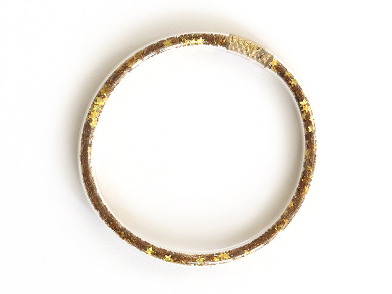 Achat Bracelet jonc bouddhiste fantaisie - doré - paillettes étoiles