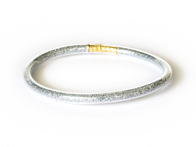 Achat Bracelet jonc bouddhiste fantaisie - argenté - fines paillettes