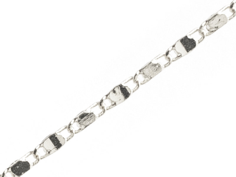 Achat Chaine lien rectangle - laiton flashé argent 925 - qualité premium
