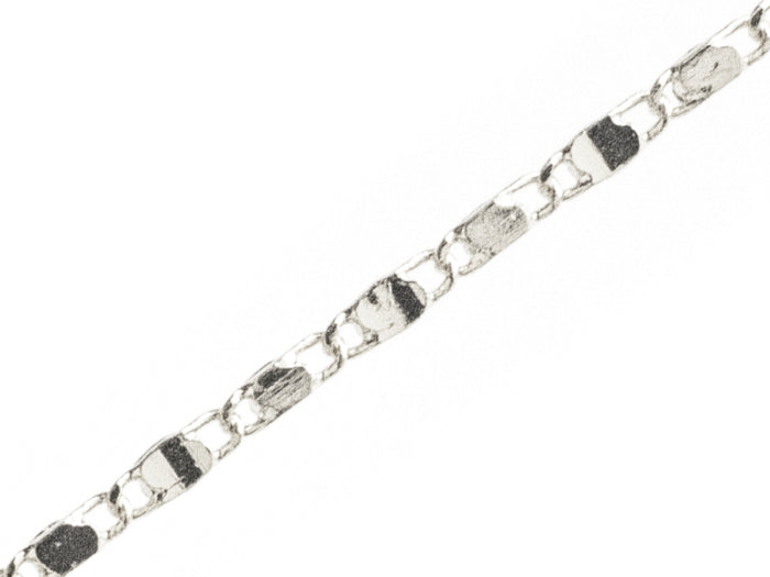 Achat Chaine lien rectangle - laiton flashé argent 925 - qualité premium