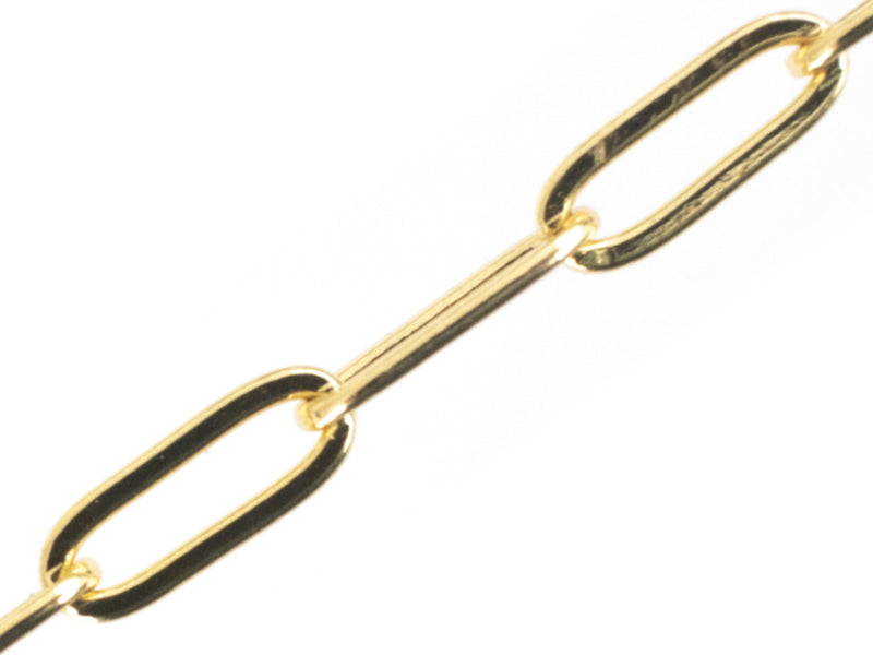 Achat Chaine trombone 11 x 4 mm - laiton doré à l'or fin 18K - qualité premium