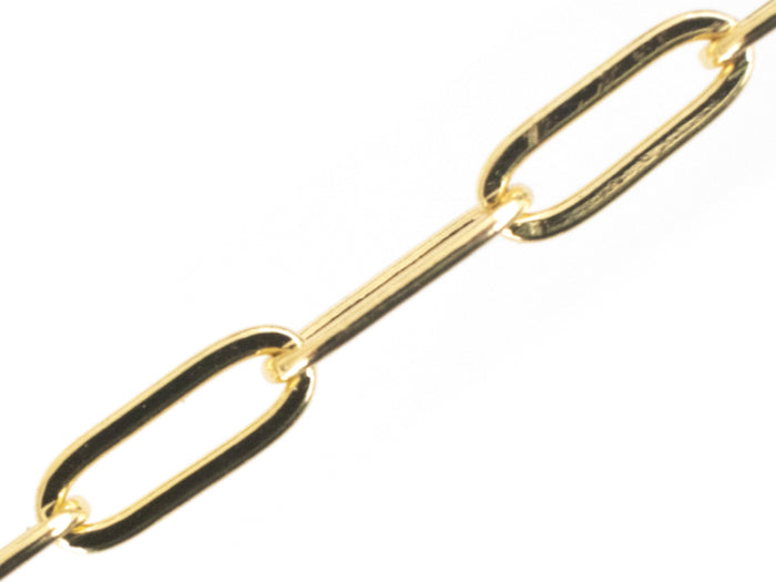 Achat Chaine trombone 11 x 4 mm - laiton doré à l'or fin 18K - qualité premium