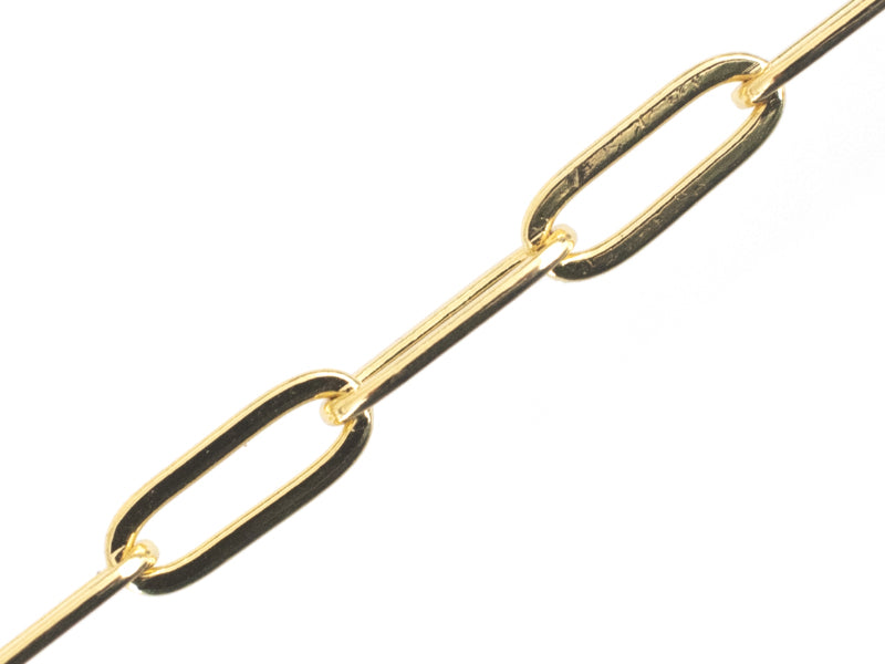 Achat Chaine trombone 11 x 4 mm - laiton doré à l'or fin 18K - qualité premium