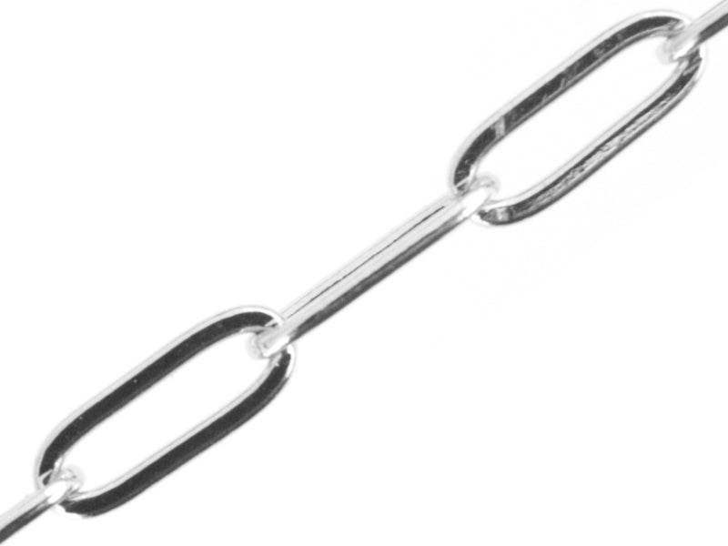 Achat Chaine trombone 11 x 4 mm - laiton flashé argent 925 - qualité premium