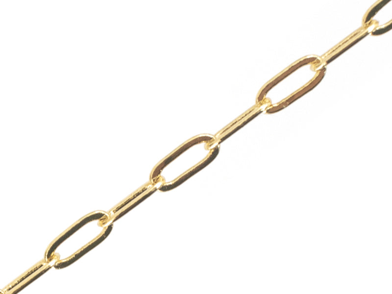 Achat Chaine trombone 6,3 x 2,5 mm - laiton doré à l'or fin 18K - qualité premium