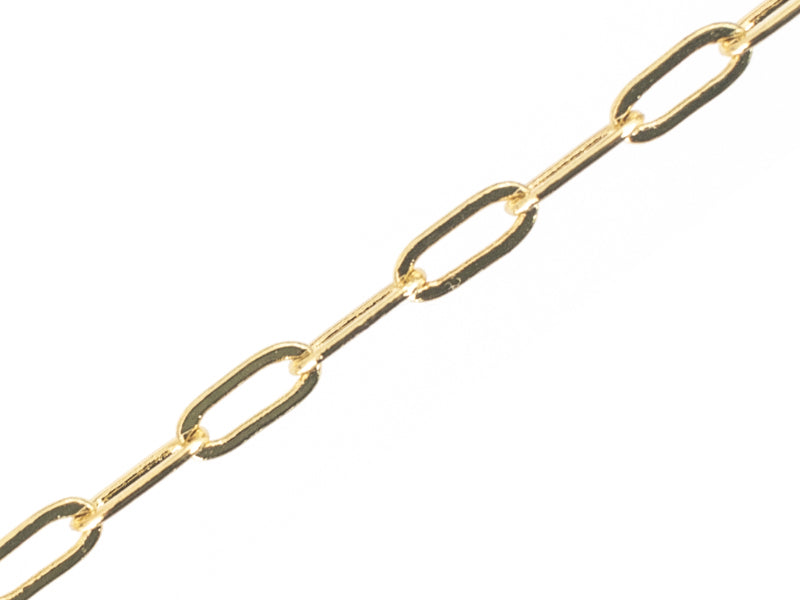 Achat Chaine trombone 6,3 x 2,5 mm - laiton doré à l'or fin 18K - qualité premium