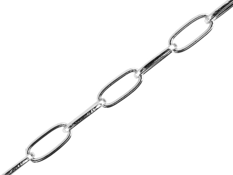 Achat Chaine trombone 6 x 2 mm - laiton flashé argent 925 - qualité premium