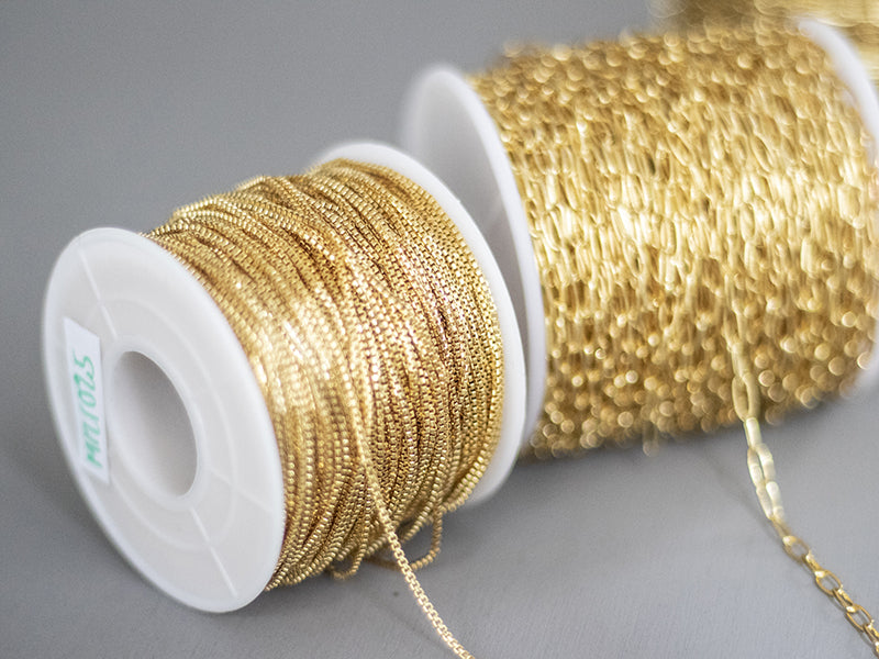 achat Chaine vénitienne 1,2 mm - laiton doré à l'or fin 18K - qualité premium