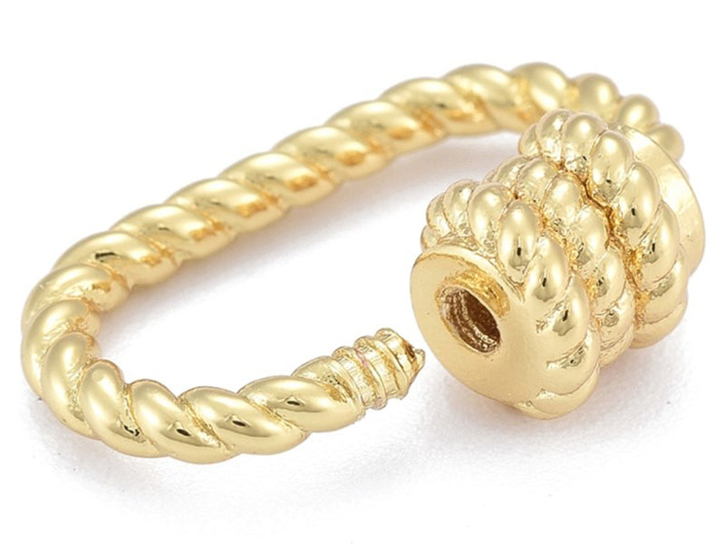 achat Fermoir mousqueton à visser ovale effet corde - 19 x 13 mm - doré