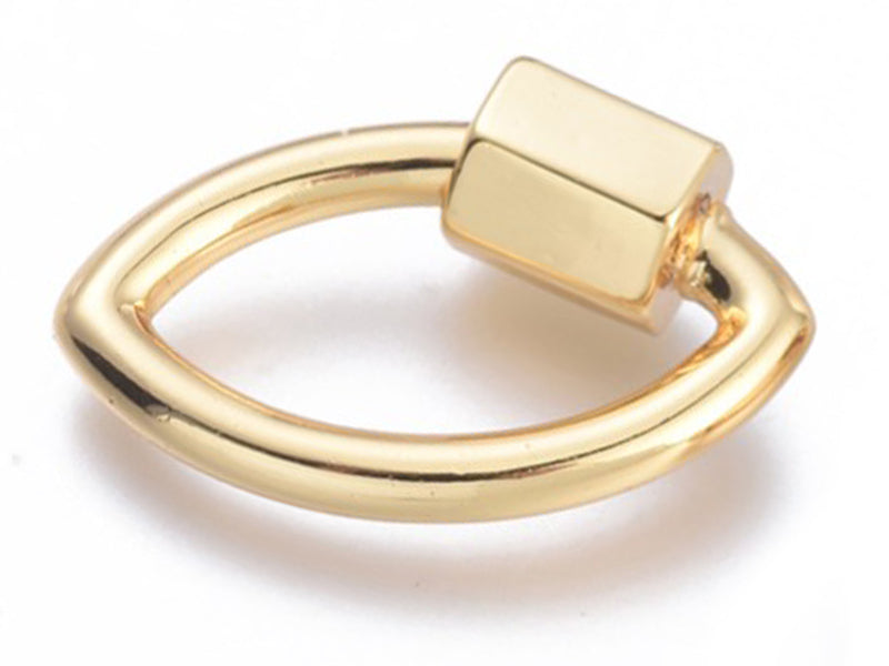 Achat Fermoir mousqueton à visser forme oeil - 19 x 12 mm - doré à l'or fin 18 K