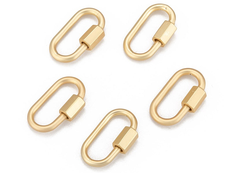 Achat Fermoir mousqueton à visser - 20 x 10 mm - doré à l'or fin mat 18 K