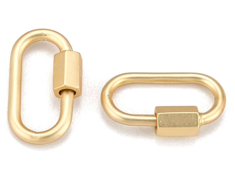 achat Fermoir mousqueton à visser - 20 x 10 mm - doré à l'or fin mat 18 K