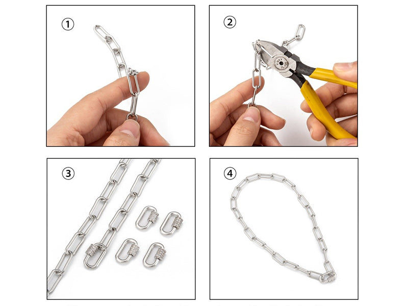 achat Fermoir mousqueton à visser - 17x 10 mm - flash platine et incrusté de cubic zirconia