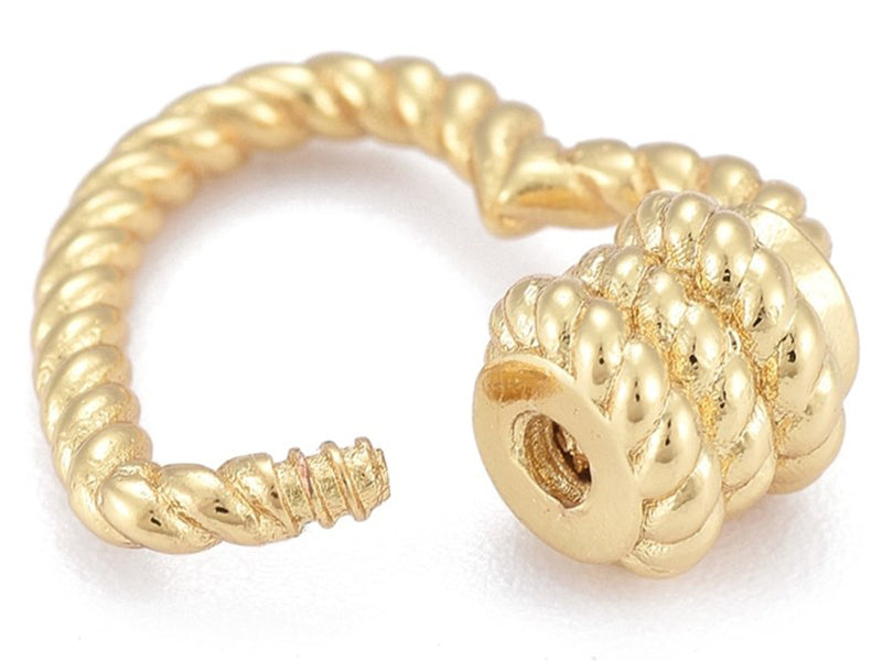 achat Fermoir mousqueton à visser cœur effet corde - 16 x 17 mm - doré