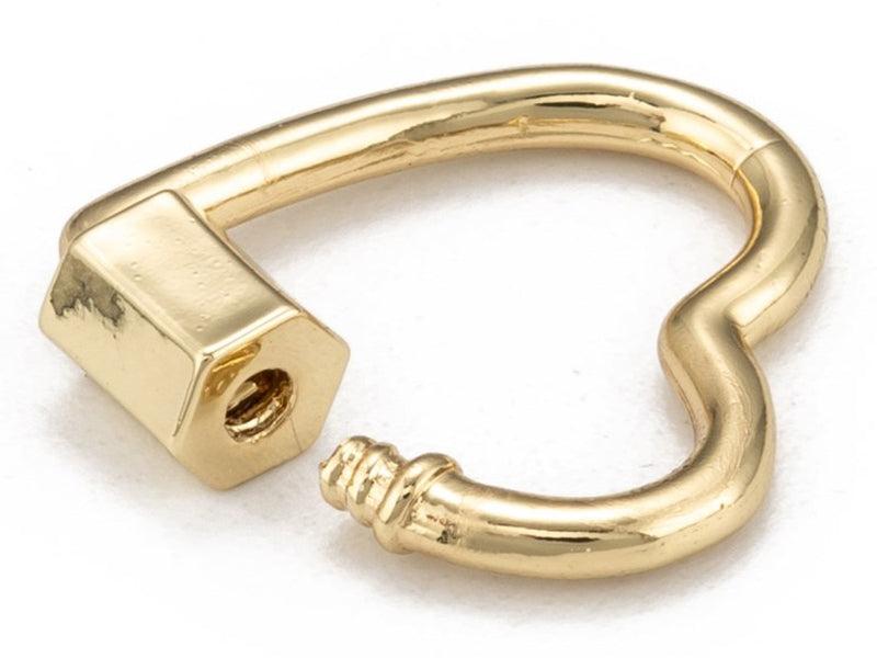 achat Fermoir mousqueton à visser - cœur - 18, 5 mm - doré